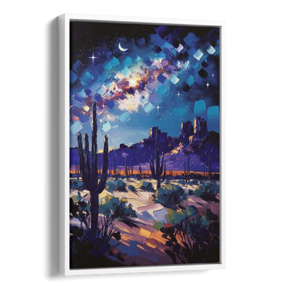 Chandler Desert Night Sky Side - White Canvas Wall Art