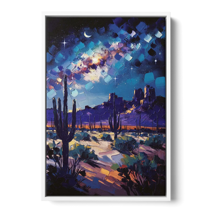 Chandler Desert Night Sky Front - White Canvas Wall Art
