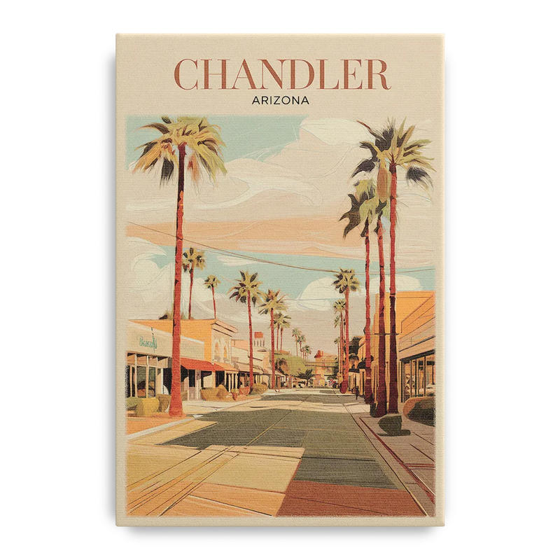 Chandler Downtown Streets Front - Canvas Wall Art