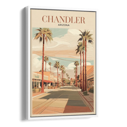 Chandler Downtown Streets Side - White Canvas Wall Art