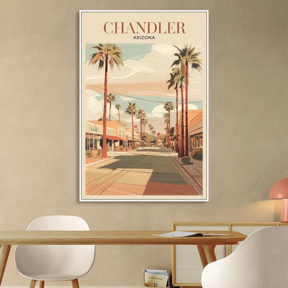 Chandler Downtown Streets Sitting Room - White Canvas Wall Art
