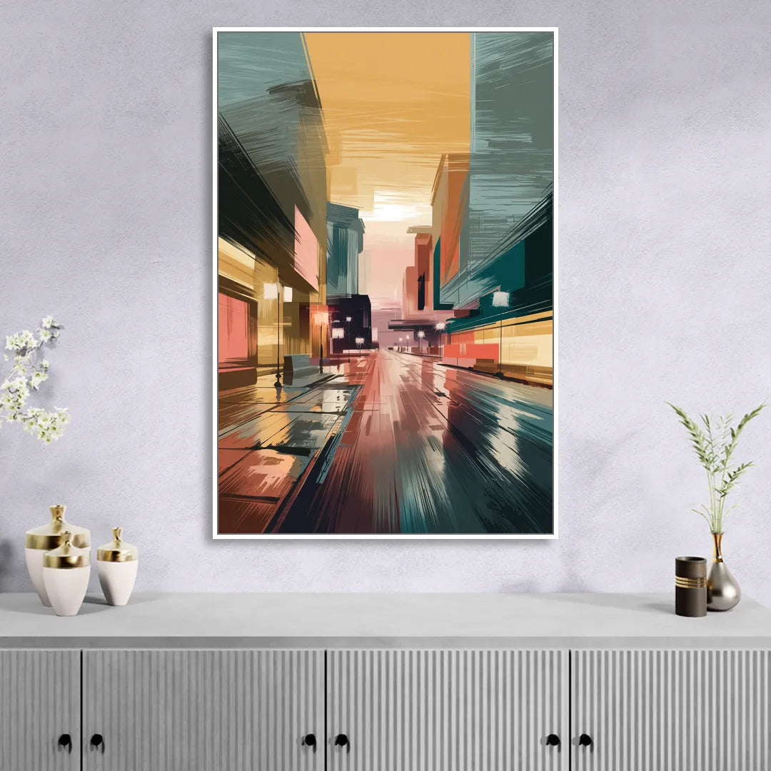 Chandler Scenic Landscape Sitting Room - White Canvas Wall Art