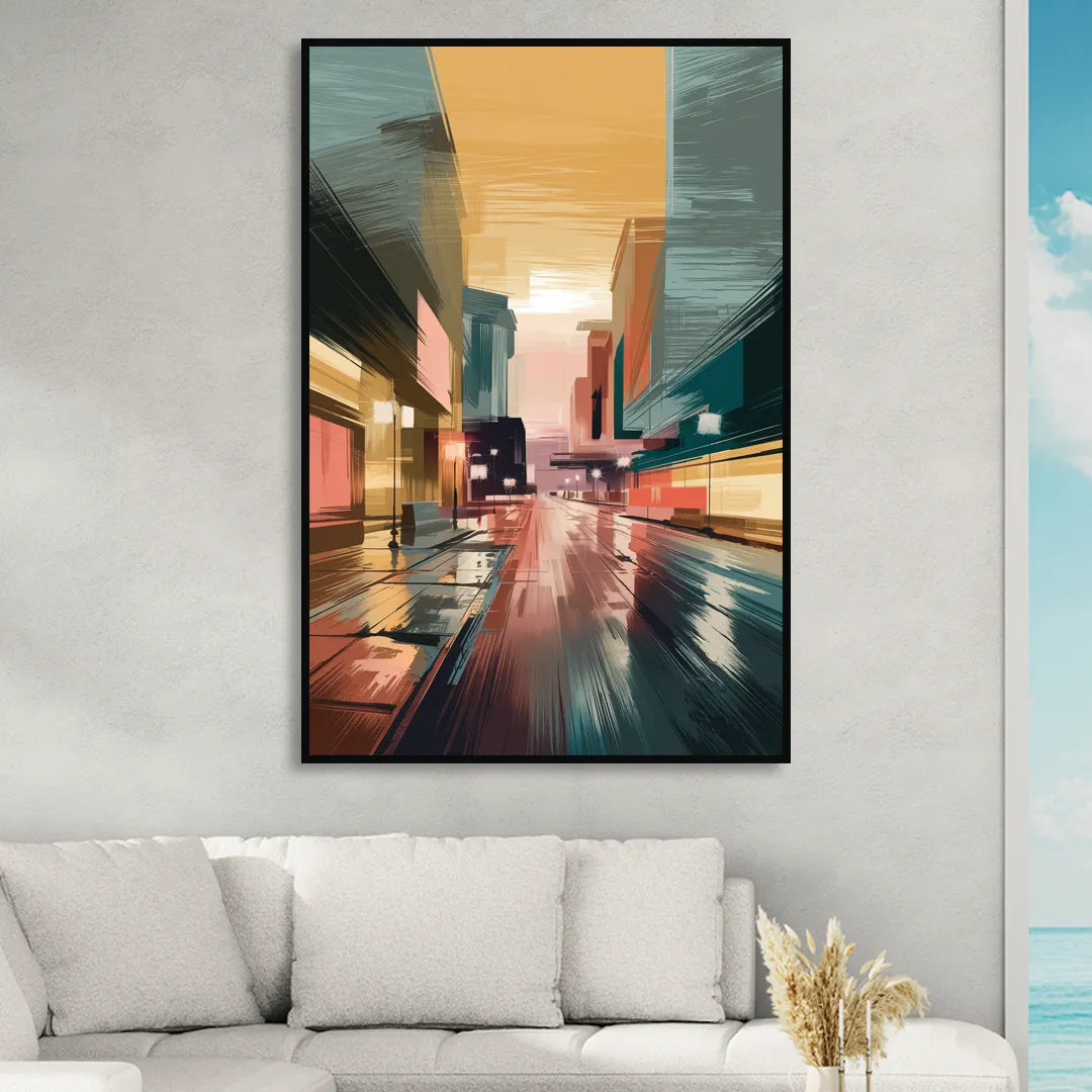 Chandler Scenic Landscape Living Room - Black Canvas Wall Art