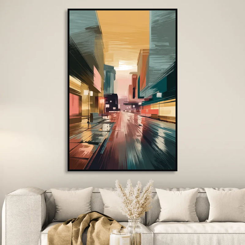 Chandler Scenic Landscape Sitting Room - Black Canvas Wall Art