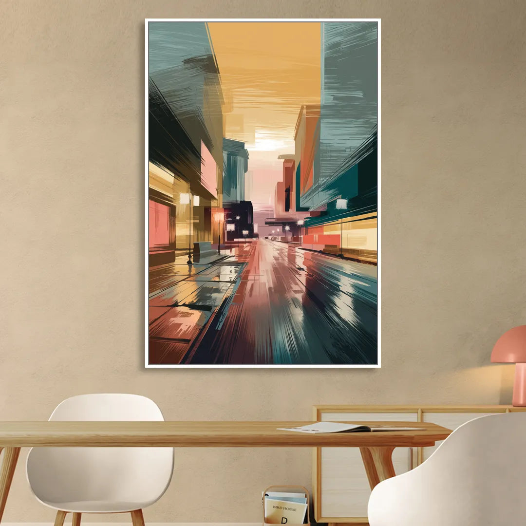 Chandler Scenic Landscape Living Room - White Canvas Wall Art