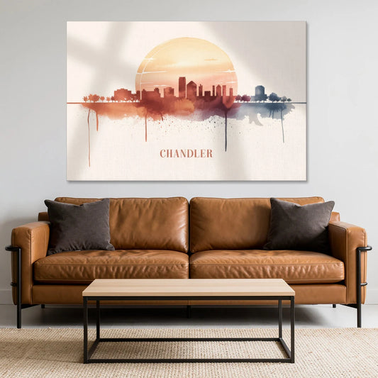Chandler Skyline View - Canvas Wall Art - Sofa - 60x40