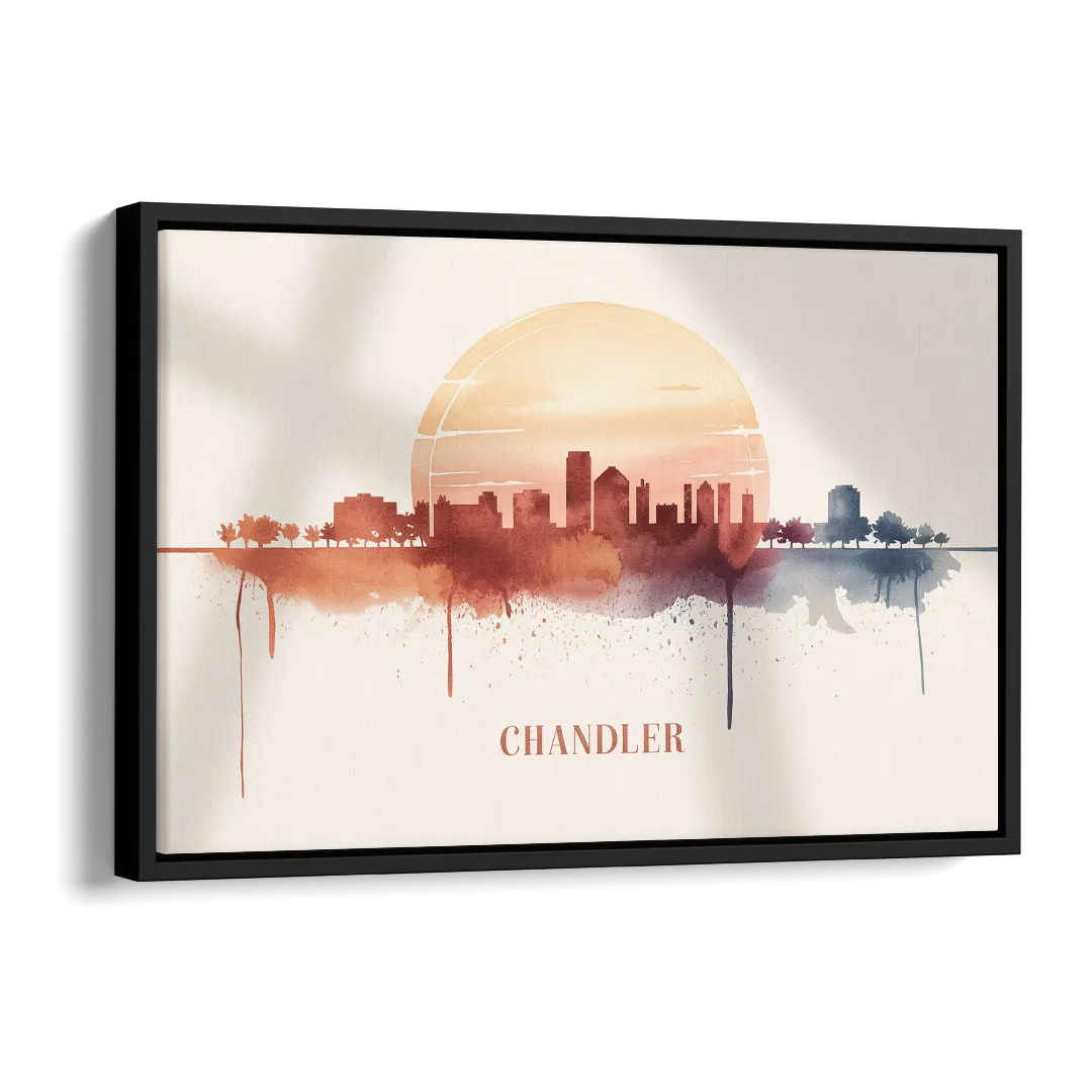 Chandler Skyline View Side - Black Canvas Wall Art
