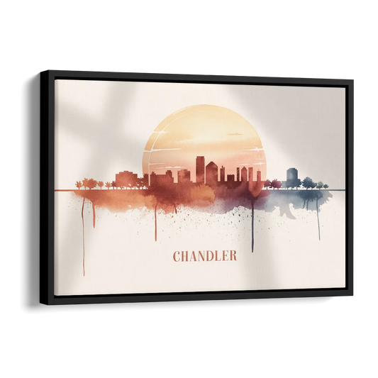 Chandler Skyline View Side - Black Canvas Wall Art