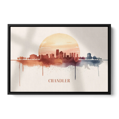 Chandler Skyline View Front - Black Canvas Wall Art