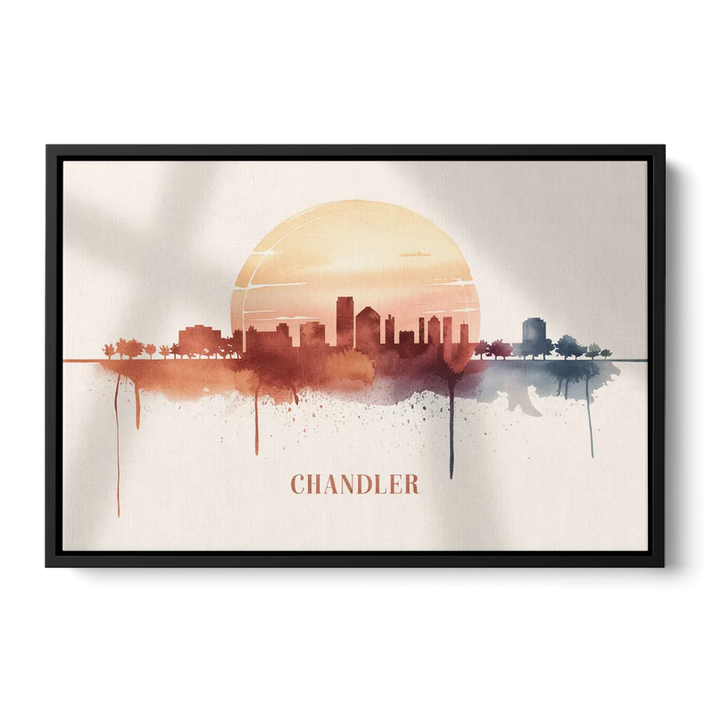 Chandler Skyline View Front - Black Canvas Wall Art