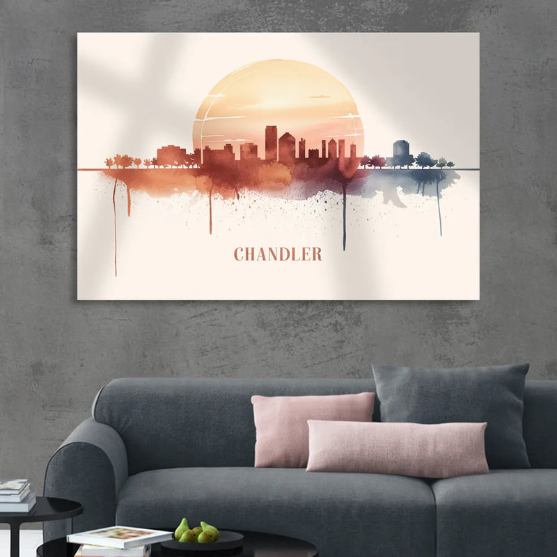 Chandler Skyline View Living Room - Canvas Wall Art