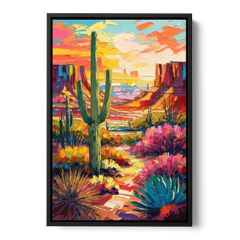 Chandler Vibrant Southwest - Black Framed Canvas Wall Art - Front