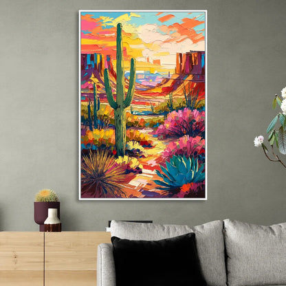 Chandler Vibrant Southwest Sitting Room - White Canvas Wall Art