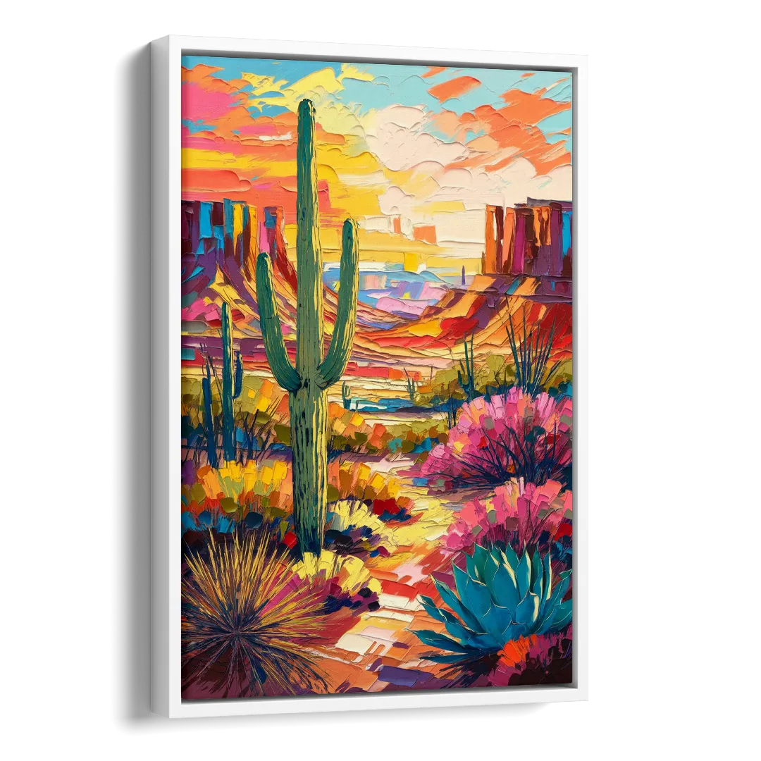 Chandler Vibrant Southwest Side - White Canvas Wall Art