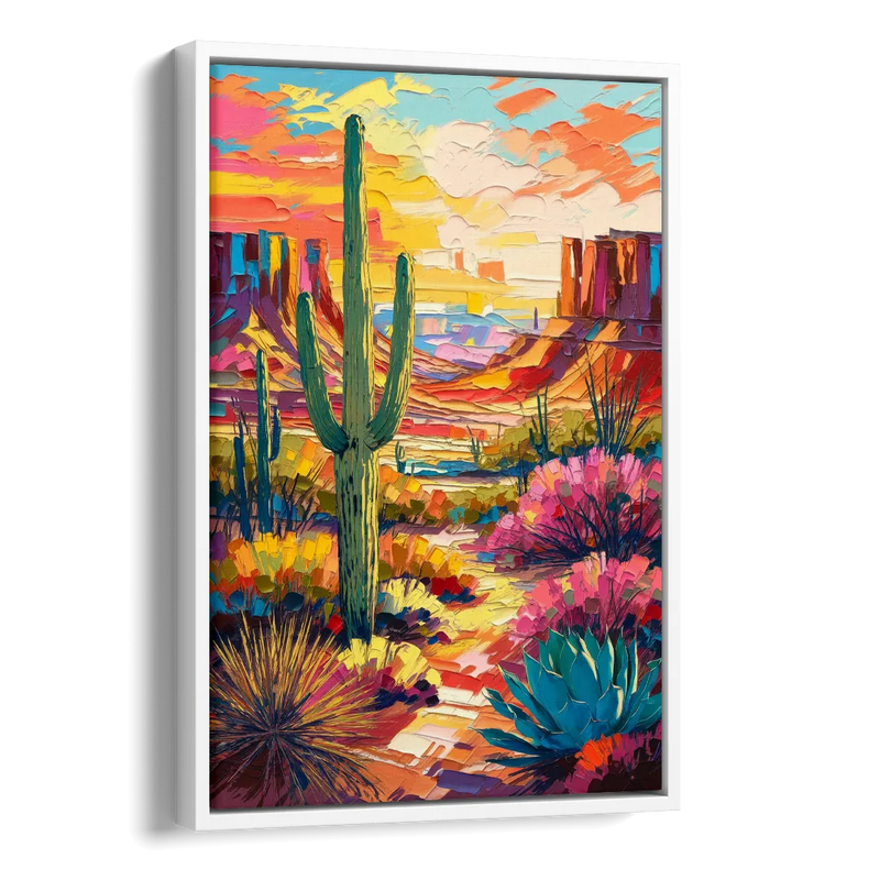 Chandler Vibrant Southwest Side - White Canvas Wall Art