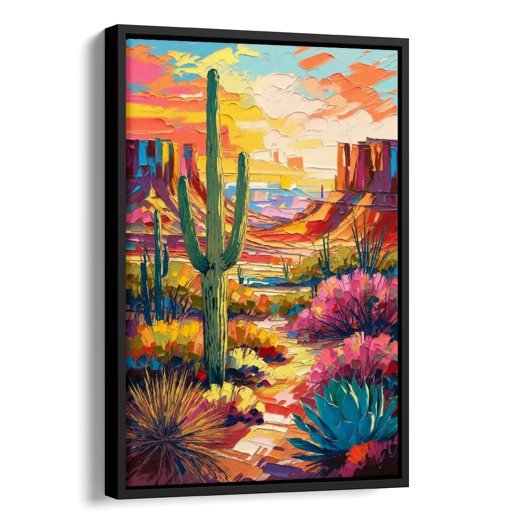 Chandler Vibrant Southwest Side - Black Canvas Wall Art
