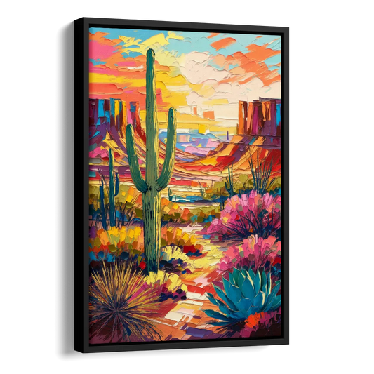 Chandler Vibrant Southwest Side - Black Canvas Wall Art