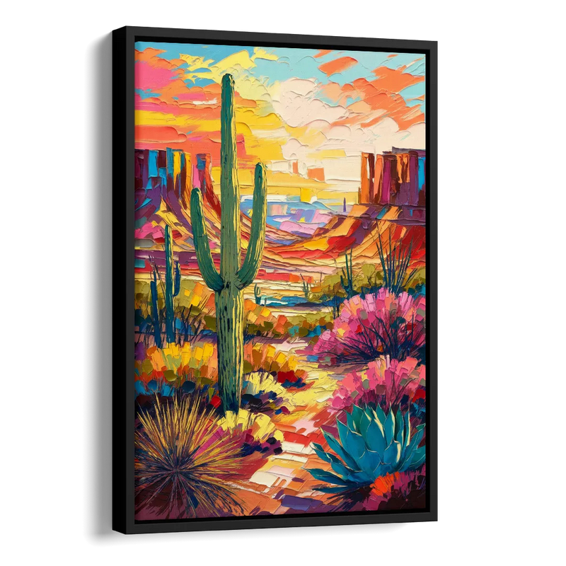 Chandler Vibrant Southwest Side - Black Canvas Wall Art