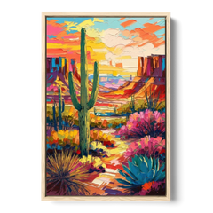 Chandler Vibrant Southwest - Oak Framed Canvas Wall Art - Front