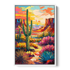 Chandler Vibrant Southwest - White Framed Canvas Wall Art - Front