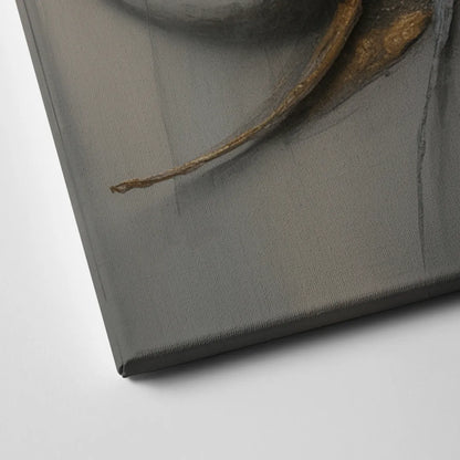 Chaotic Harmony Grey and Silver Abstract Canvas Close Up