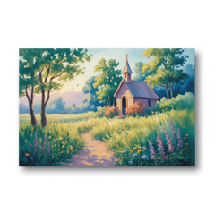 Chapel Serenity Aesthetic Christian - Canvas Wall Art - Front
