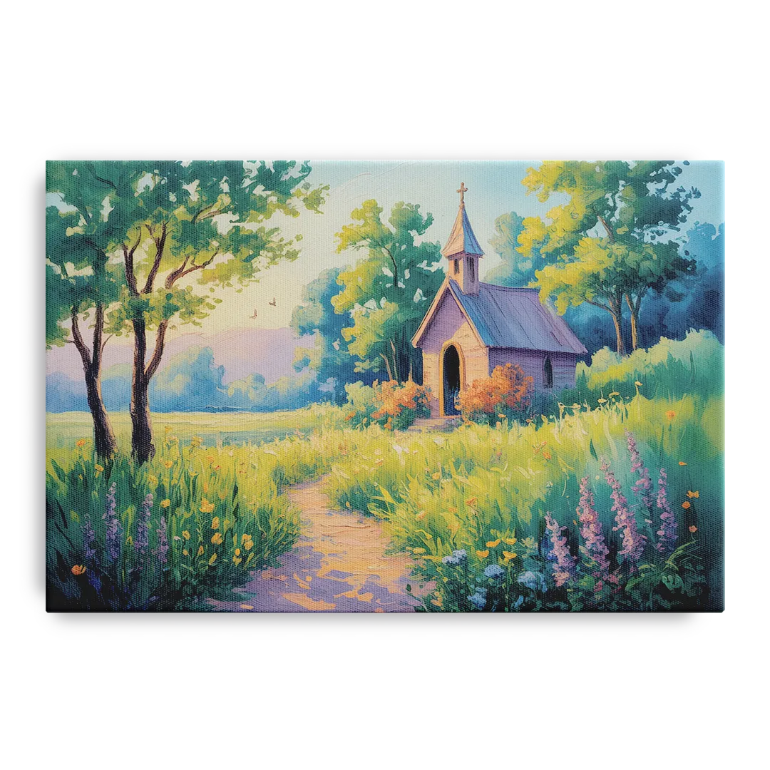 Chapel Serenity Aesthetic Christian Front - Canvas Wall Art