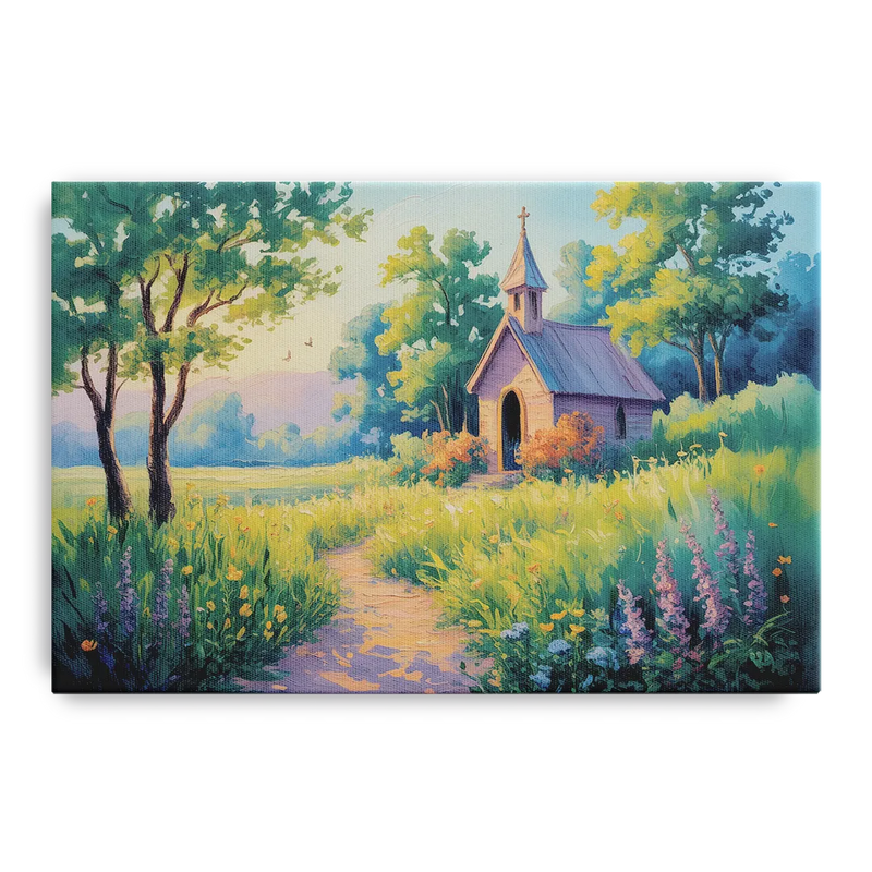 Chapel Serenity Aesthetic Christian Front - Canvas Wall Art