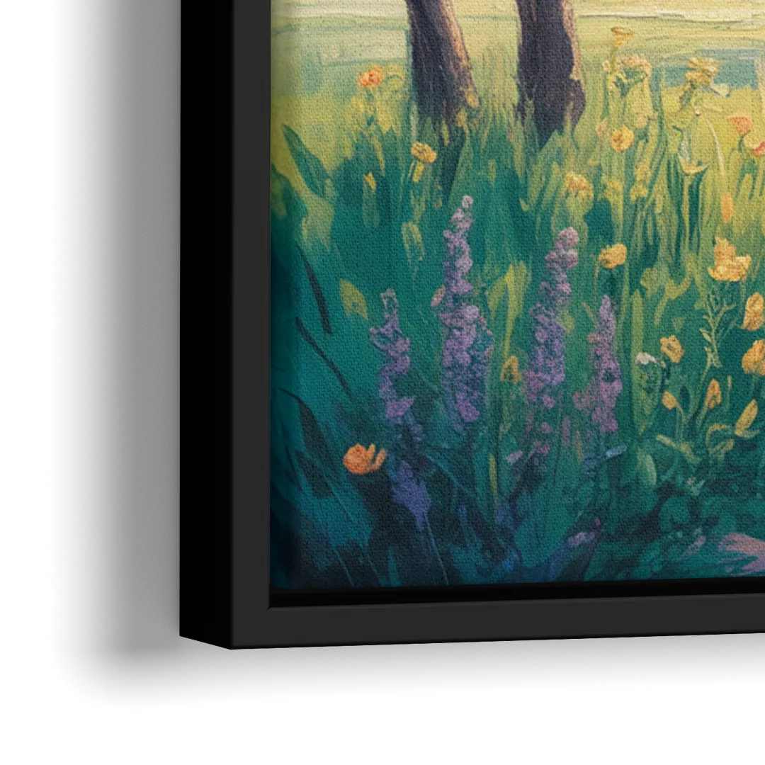 Chapel Serenity Aesthetic Christian - Close-Up Black Frame Canvas
