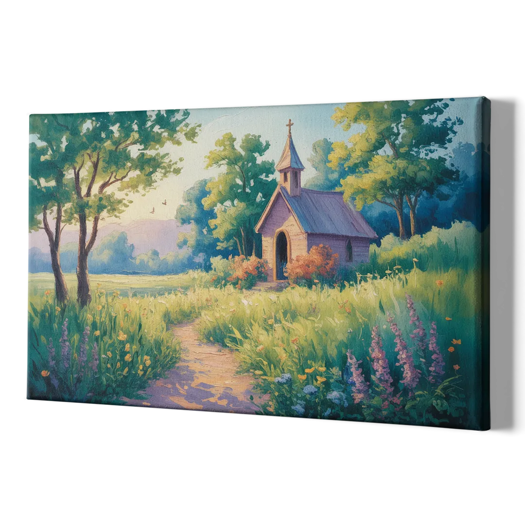 Chapel Serenity Aesthetic Christian - Canvas Print Art Sides