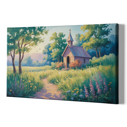 Chapel Serenity Aesthetic Christian - Canvas Print Art Sides