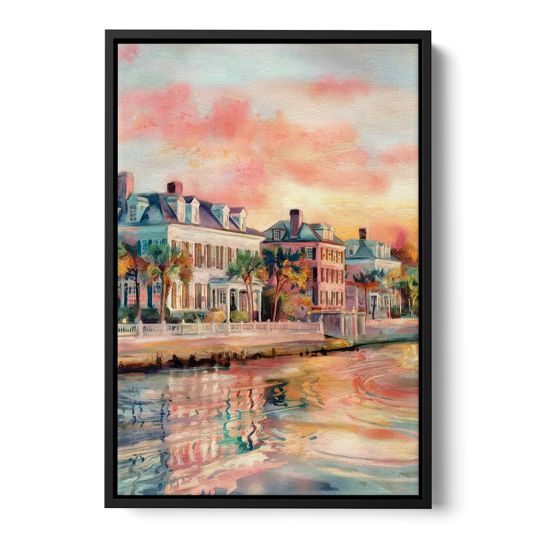 Charleston Battery District Front - Black Canvas Wall Art