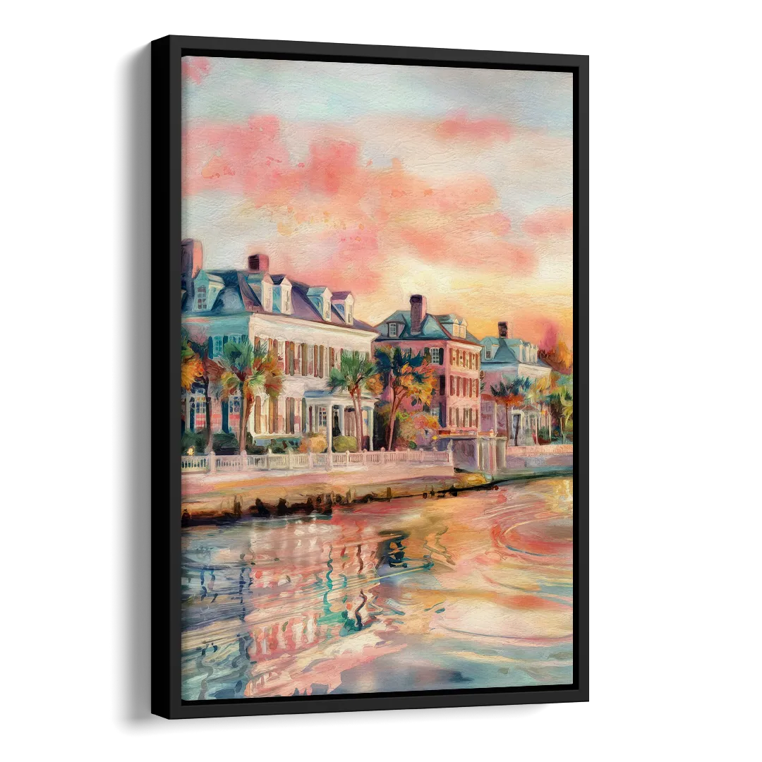 Charleston Battery District Side - Black Canvas Wall Art