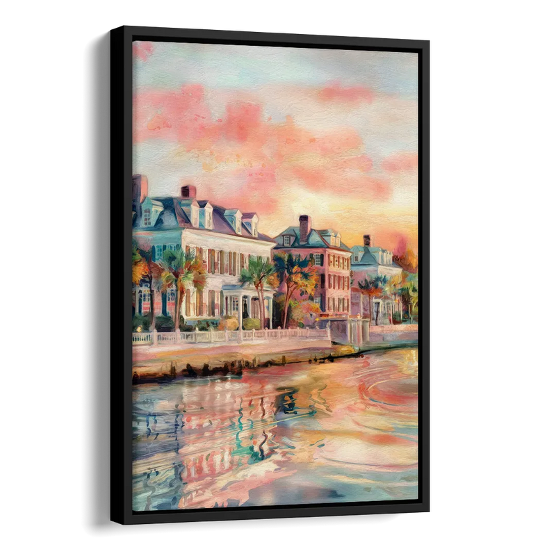 Charleston Battery District Side - Black Canvas Wall Art