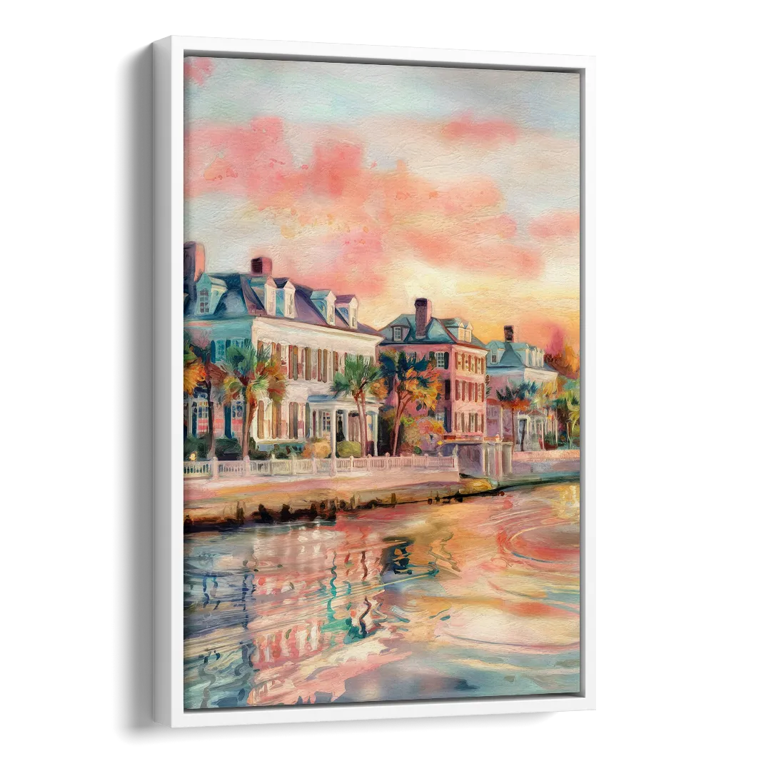 Charleston Battery District Side - White Canvas Wall Art