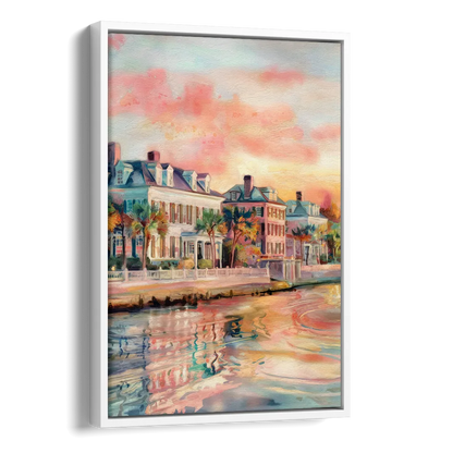 Charleston Battery District Side - White Canvas Wall Art