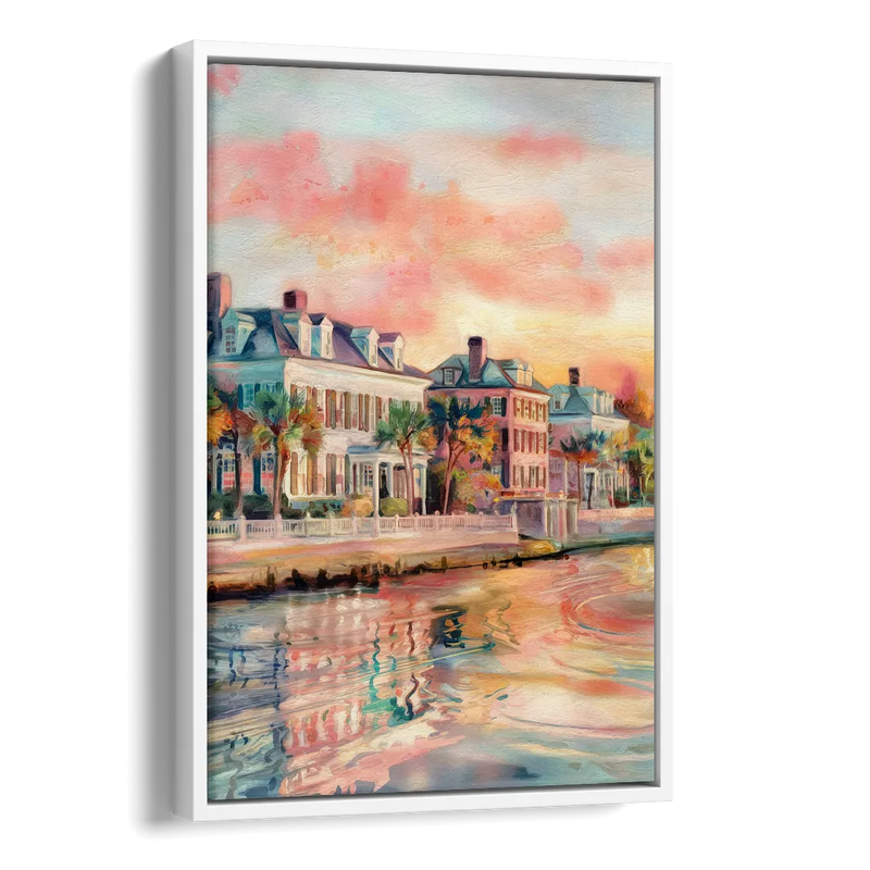 Charleston Battery District Side - White Canvas Wall Art