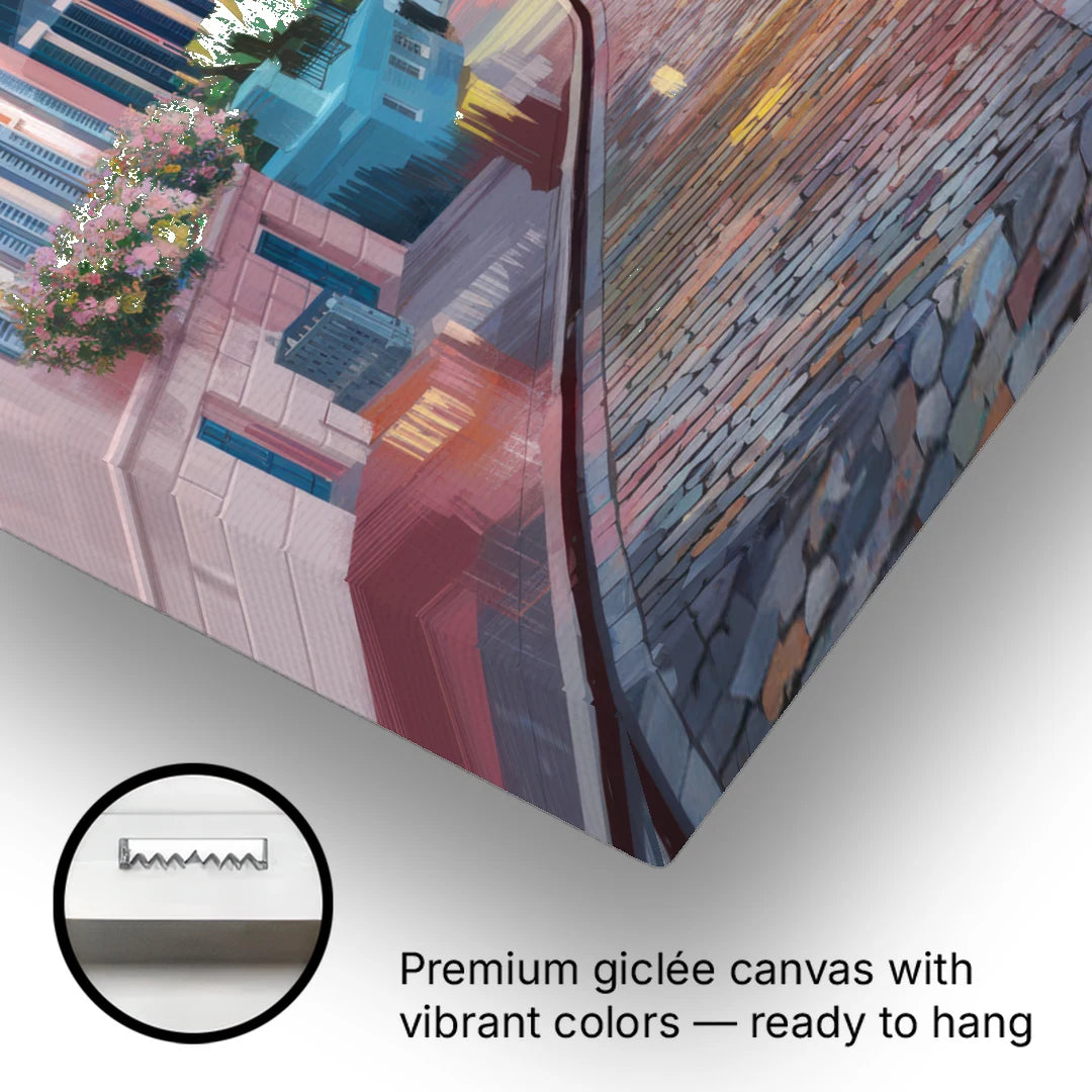 Charleston Cobblestone Streets - Canvas Wall Art - Gallery Wrap Corner