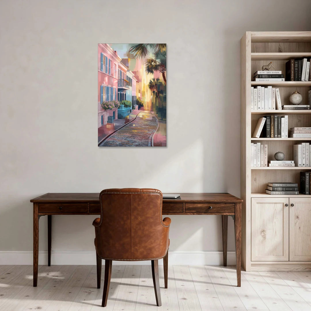 Charleston Cobblestone Streets - Canvas Wall Art - Office - 24x36
