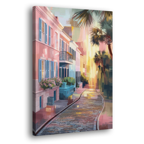 Charleston Cobblestone Streets - Canvas Wall Art - Side