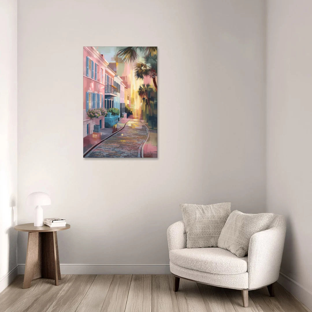 Charleston Cobblestone Streets - Canvas Wall Art - Sofa - 24x36