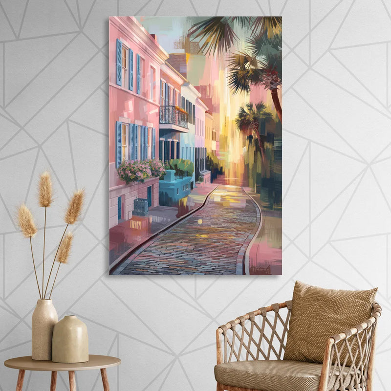Charleston Cobblestone Streets Sitting Room - Canvas Wall Art