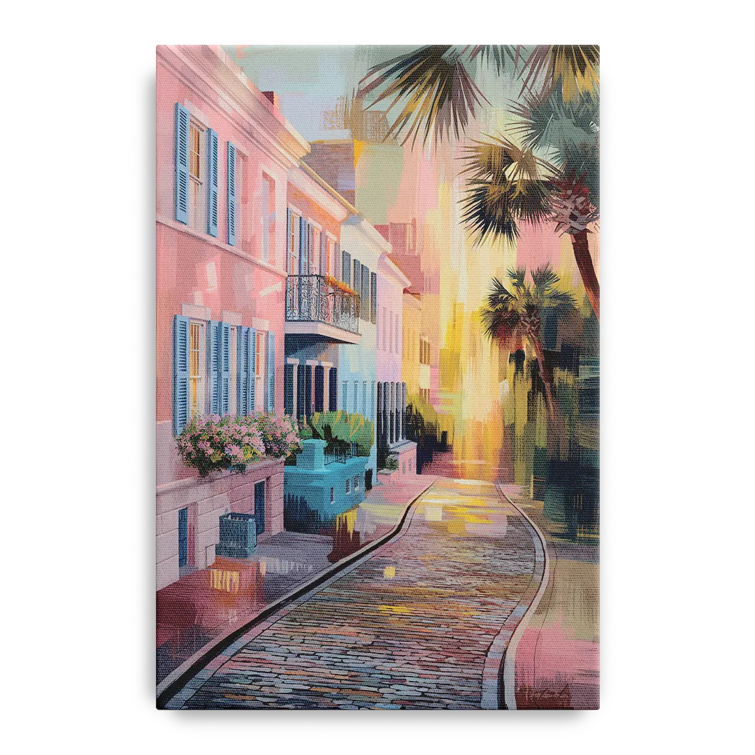 Charleston Cobblestone Streets Front - Canvas Wall Art