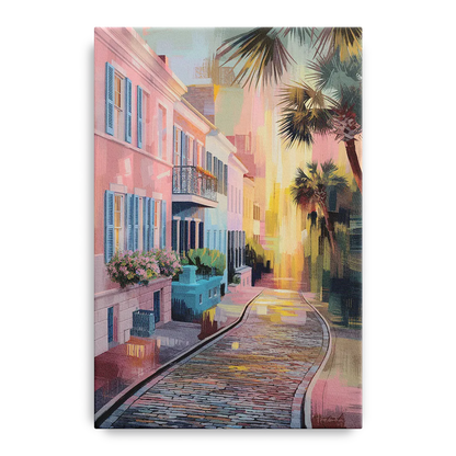 Charleston Cobblestone Streets Front - Canvas Wall Art