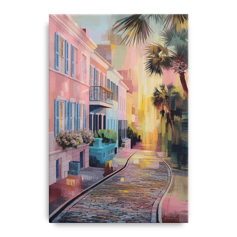 Charleston Cobblestone Streets Front - Canvas Wall Art