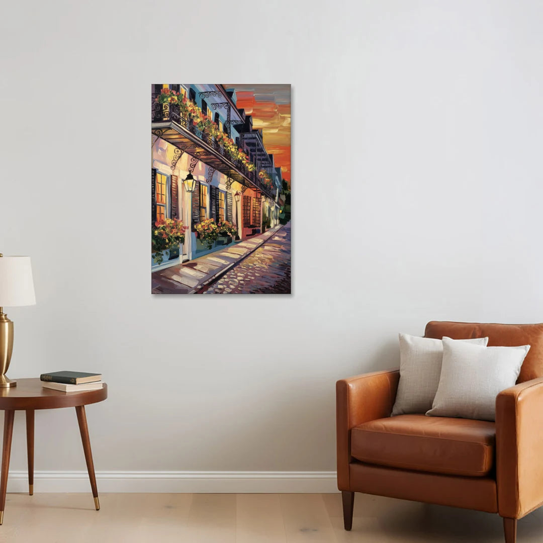 Charleston French Quarter - Canvas Wall Art - Sofa - 24x36