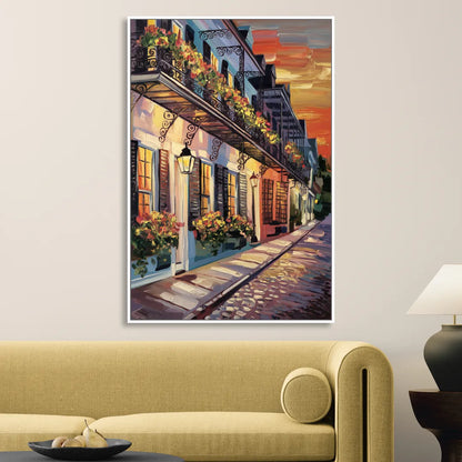 Charleston French Quarter Sitting Room - White Canvas Wall Art