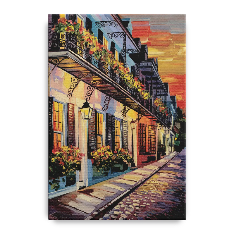 Charleston French Quarter Front - Canvas Wall Art