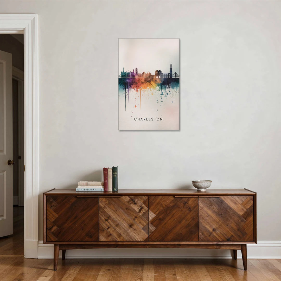Charleston Historic Skyline - Canvas Wall Art - Coffee Table - 24x36