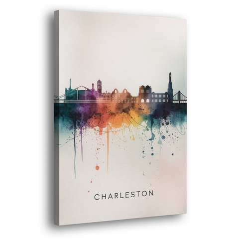 Charleston Historic Skyline - Canvas Wall Art - Side